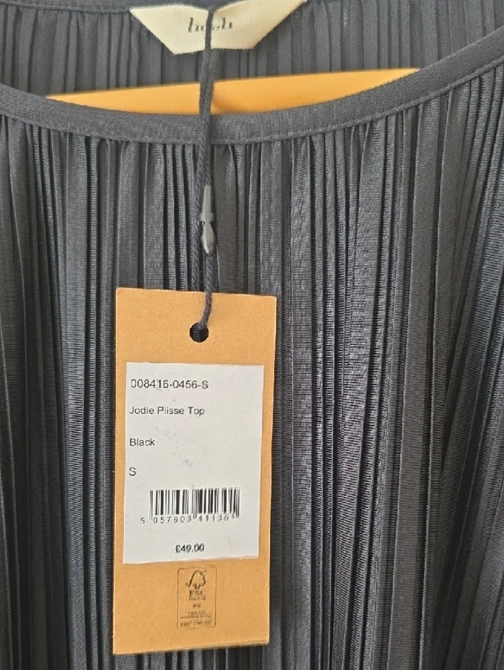 Hush Uk Black Pleated Flowy Cap-Sleeve Top Size S New - Picture 3 of 14